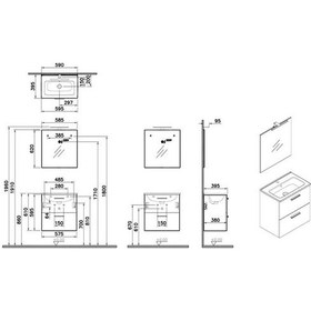 Resim VitrA Mia Banyo Dolabı Seti 60 Cm Çekmeceli Altın Meşe 67092 Diğer 