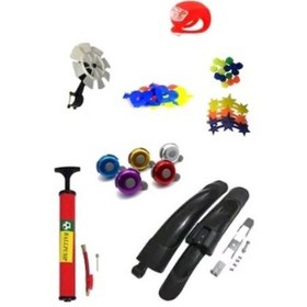 Resim Bisiklet Işığı Bisiklet Aksesuar Seti Bisiklet Süsü Seti Çok Renkli 