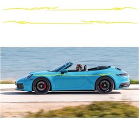 Resim 2 Adet / Takım D-933 Yıldırım Desenli Araba Modifiye Dekoratif Etiket Sarı 