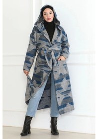 Resim Winter Desen Oduncu Kuşaklı Kap / Lacivert - F0505 Lacivert 