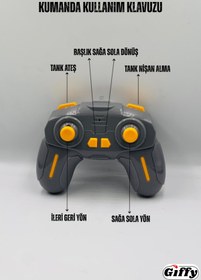 Resim giffy Su Bombası Atan Tank 2 in 1 Mod Full Fonksiyon Atış Yapabilen Takla Atabilen RC Robot Tank Şarjlı 