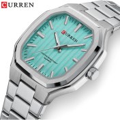 Resim 2xudc Açık Mavi Curren 8458 Erkekler Için Basit Spor Izle Su Geçirmez Aydınlık Kare Kuvars Saatler Sıcak Satış Paslanmaz Çelik Erkek Bileklik Altın (Yurt Dışından) 
