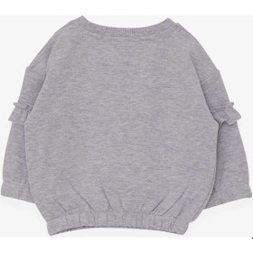 Resim Breeze Kız Çocuk Sweatshirt Okul Temalı 1-4 Yaş, Gri Melanj-gri Melanj Gri Melanj 