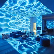 Resim 1 adet USB ile çalışan LED Deniz Dalgası Renk Değiştiren Projektör Uzaktan Kumanda ile - Yatak Odası için Ortam Aydınlatması, Dekoratif Müzik Aleti Dans Işığı, Düğme Pil ile Çalışır, <36V, Yatak Odası Dekor Işığı | Dinamik Görsel Etki | USB Güçlü Işık 