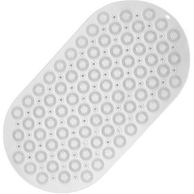 Resim Dln Shop 2 Adet Duşa Kabin Banyo & Duş Kaydırmazı & Küvet Paspası Vantuzlu Oval Masajlı 37x69cm V-142 Beyaz 
