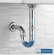 Resim Globalbloom Sızdırmaz Paslanmaz Metal Lavabo Ve Minimalist Porselen Sifon 
