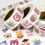 Resim Disney 500 Karikatür Oyuncak Hikayesi Temalı Yapışkanlı Yuvarlak Etiketler Rulosu - Günlükler için Mükemmel Dekorasyon ve El İşi Yapımı İçin Dekoratif Scrapbooking Etiketleri 
