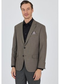 Resim İmza Koyu Vizon Mono Yaka Bez Ayağı Tam Astar Esnek 4 Drop Comfort Fit Classic Ceket 1002250155 Koyu Vizon 
