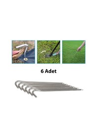 Resim Madfox Skewer C-kafa Çadır Kazığı 18cm 6pcs Açık Bej 