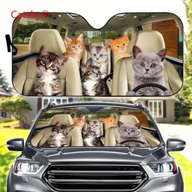 Resim Sevimli Kedi Araba Güneşlik Perde - UV Koruma Rüzgar Çerçevesi Emme Kupası ile, Kedi Sevdalıları için Mükemmel Hediye, Ürün Detaylarını Görünce Güneş Koruma Alabilirsiniz. 