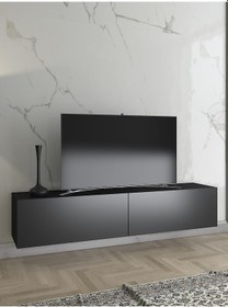 Resim Wood'n Love Toprak 150 Cm Duvara Monte Tv Ünitesi - Siyah / Siyah 