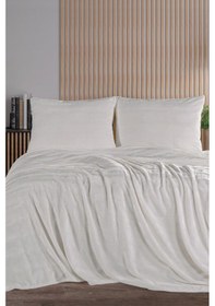 Resim Zebra Casa Cozy Çift Kişilik Krem Battaniye Takımı Krem 