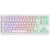 Resim GameBooster G75 Elya Rainbow Aydınlatmalı Beyaz TKL Membrane Oyuncu Klavyesi 