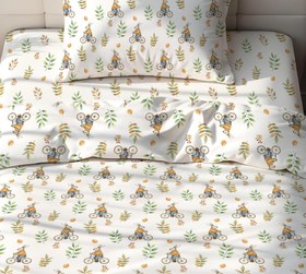 Resim Evmila Minik Tavşanlar Desenli Nevresim Takımı - 160x220cm Nevresim +50x70cm Yastık Kılıfı+100x200cm Çarşaf 