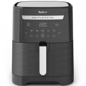 Resim Tefal EasyFry & Grill XXL EY801815 sıcak hava fritözü, 1830W, 6,5L kapasite, ızgara fonksiyonu, 8 program, 2 pişirme bölgesi, Extra Crisp teknolojisi, Sync fonksiyonu, yapışmaz kaplama, siyah. 