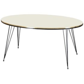 Resim Zigon Sehpa Ve Orta Sehpa Elips Set Siyah Tel Ayak Çift Altın Krem Diğer 