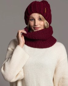 Resim Umwear Kış İçin Balaklava Ve Bere Seti 122561178 Bordo 