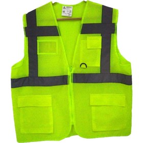 Resim Kastore Fileli Cepli Reflektörlü İkaz Yeleği - Mühendis ( XXL beden) - Sarı 