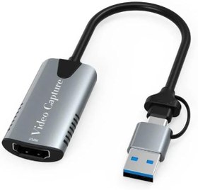 Resim Type-c To Usb 2in1 Video Capture Yakalama Kartı 4K 1080P Uçlu HDMI to Type-C PC Bilgisayar Video Adaptör Çevirici 