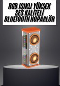 Resim Techno Stock Rgb Işıklı Hoparlör Taşınabilir Hoparlör Kablosuz Bluetooth 5.0 Bağlantı 