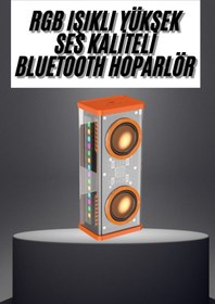 Resim Techno Stock Rgb Işıklı Hoparlör Taşınabilir Hoparlör Kablosuz Bluetooth 5.0 Bağlantı 