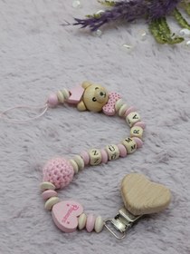 Resim lilamtasarım Bebek Emzik Zinciri- Isimli Emzik Askısı 