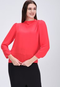 Resim Shahiqa Omuzu Pileli Aksesuarlı Bluz 