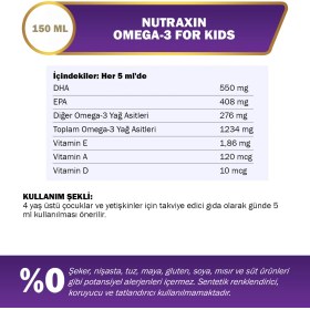 Resim Nutraxin Omega 3 Şurup Karışık Meyve Aromalı 150 ml 