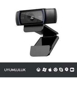 Resim C920 Hd Pro Web Kamerası, 1080P/30 Fps Çözünürlük, Rightlight 2 ile Otomatik Işık Düzeltme, Çift Mikrofonlu Ses, Siyah 