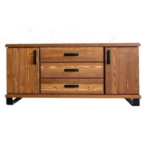 Resim Deryawood Tamamen Masif Doğal Ahşap Konsol 