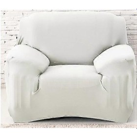 Resim Beyaz Streç Polyester Kanepe Koltuk Kılıfı Dekoratif Oturma Odası Toz Geçirmez Kanepe Kılıfı Ve Koruyucu Kılıf 