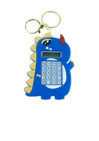 Resim Hesap Makinesi Dino Mini Anahtarlıklı Labirent Oyunlu Mavi 