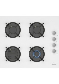 Resim Simfer Beyaz 2'li Cam Ankastre Set (3507 Ocak + 8739 Davlumbaz) 