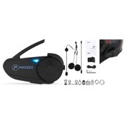 Resim Prosev Q7 Motosiklet Intercom – 7 Kişilik Konferans, 800m Menzil, IP67 Su Geçirmez 