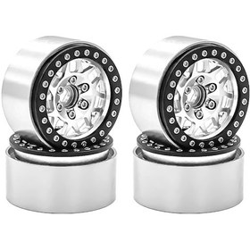 Resim Shineyee 1/10 Ölçekli Rc Tırmanma Araçları İçin 4 Adet 1.9" Alüminyum Jant Gümüş Renk - Trx4, Axial Scx10 Uyumlu 