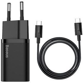 Resim Baseus Super Si 1C 25 W Hızlı Şarj Adaptörü + 3A Type-C To Type-C 