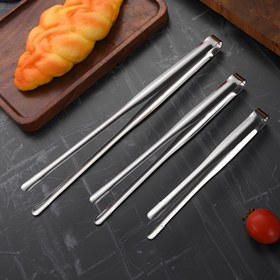 Resim Paslanmaz Çelik Izgara Maşası, Ağır Hizmet Izgara Maşası, Çok Fonksiyonlu Mutfak Paslanmaz Metal Servis Maşası, Açık Hava Kampı Barbekü Pişirme Fırın Malzemeleri 