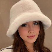 Resim 1 Adet Çok Renkli Peluş Kova Şapka Sonbahar ve Kışlık Sıcak Bere Günlük Peluş Bonnet 