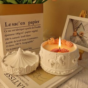 Resim 1 adet Karusel Silikon Kalıp Kapaklı - DIY Takı Saklama Kutusu Düzenleyici, El Sanatları Malzemeleri, El Sanatları için Silikon Kalıp, Epoksi Reçine Dökümü 