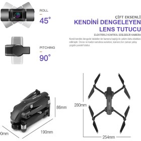 Resim Cyclone 30DK Uçuş 4K 5g Wifi Gps Drone Çift Eksen Gimbal Kamera Fırçasız Motor Katlanabilir Taşıma Çantalı 