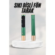 Resim Renkli Taşınabilir Düzleştirici Fırça ve Fön Tarak Seti 