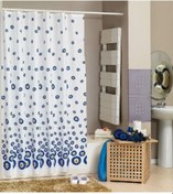 Resim Evdy Duş Perdesi Nazar Boncuğu Model Çift Kanat 2X100X200Cm Çok Renkli 