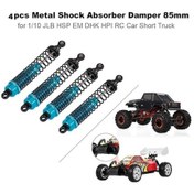 Resim 4 Adet 1/10 Rc Araç Şok Absorber - Mavi Metal Amortisör, 85mm Jlb Hsp Em Dhk Hpı Uyumlu 