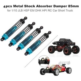 Resim 4 Adet 1/10 Rc Araç Şok Absorber - Mavi Metal Amortisör, 85mm Jlb Hsp Em Dhk Hpı Uyumlu 