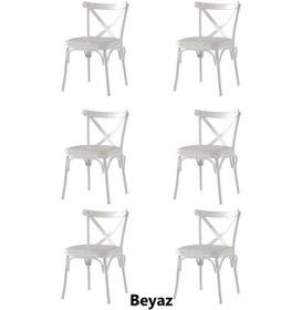 Resim Sweethomemasasandaly 6 Adet Çapraz Bahar Sandalye 