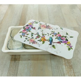 Resim Flora Melamin Tepsili 6'lı Cam Kahvaltılık Seti 