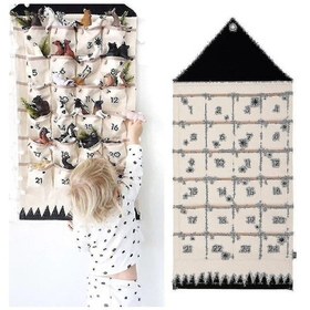 Resim 24 Yuvalı Advent Takvimi Noel Geri Sayımı Noel Askılı Cepler Hediye 