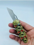 Resim Kurukafa Desenli Metal Çakı-çakmak Pürmüzlü Rüzgar Çakmağı //14cm 