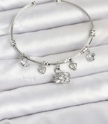 Resim BURCU MODA Kuğu Charmlı Gümüş Renk Kadın Bileklik 