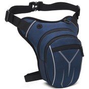 Resim Mufunye Erkekler İçin Ayarlanabilir Oxford Uyluk Çantası, Yansıtıcı Şeritli, Koyu Mavi, Büyük Kapasiteli Su Geçirmez Motosiklet Bacak Çantası Dluqwa 